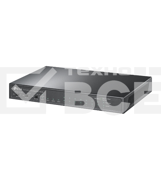 Настольный коммутатор TP-Link TL-SL1311P, 8 портов 10/100 Мбит/с с поддержкой PoE+, 2 гигабитных порта без поддержки PoE, 1 порт SFP, 802.3af/at, бюджет PoE — 65 Вт, стальной корпус