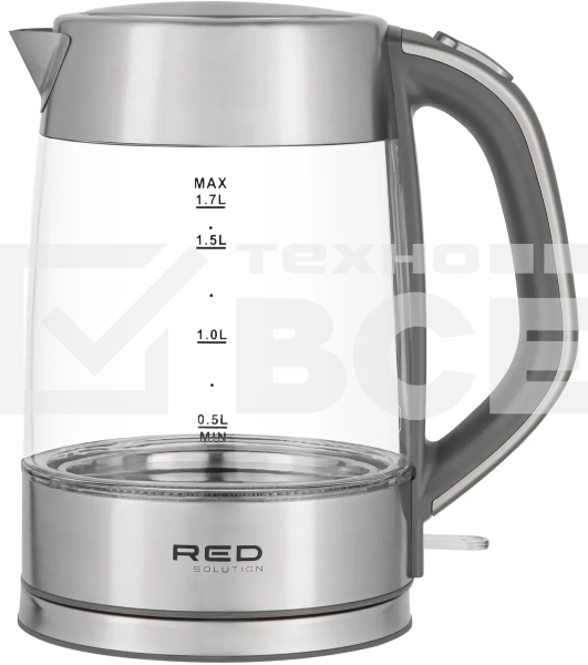 Чайник электрический Red Solution RK-G138 1.7л. 2200Вт серый (корпус: стекло)