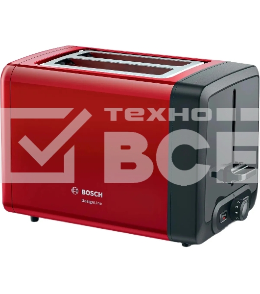 Тостер Bosch TAT4P424 красный/черный