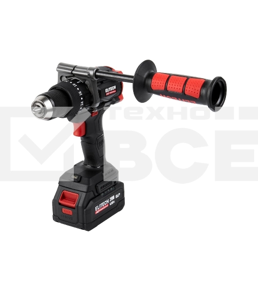 Дрель-шуруповерт Elitech CD 20BL2, 20 В, 4 Ач, 130 Нм, бесщеточный