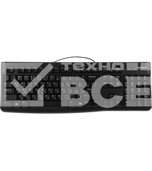 Клавиатура проводная Logitech K120 for business, USB черный (неоригинальная гравировка)