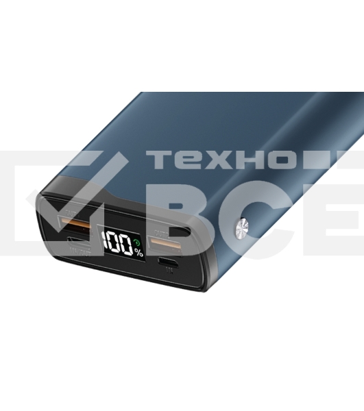 Портативный аккумулятор OLMIO QL-20, 20000mAh, 22.5W, QuickCharge3.0/PowerDelivery, LCD, голубой