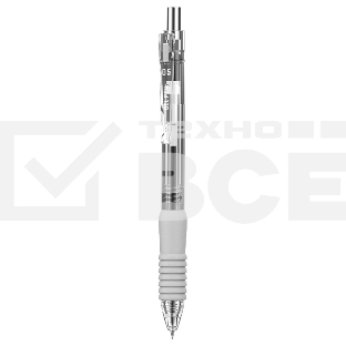 Ручка гелевая автоматическая Deli EG104-BK прозрачный/серый, d=0.5мм, черные чернила, резиновая манжета