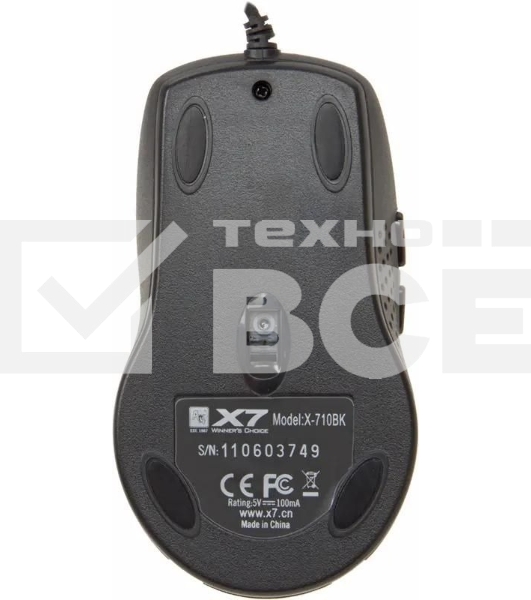 Мышь проводная A4Tech X-710BK черный, 2000 dpi, USB, кнопки - 7