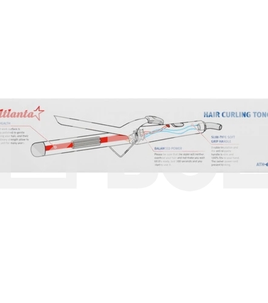 Щипцы для завивки волос Atlanta ATH-6645 черный, 28 мм, 200 °C, 1 режим