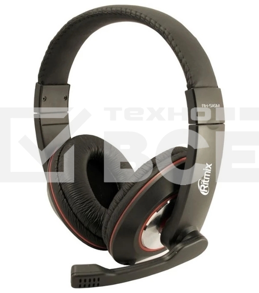 Гарнитура Ritmix RH-516M чёрный, проводная, 3.5 мм