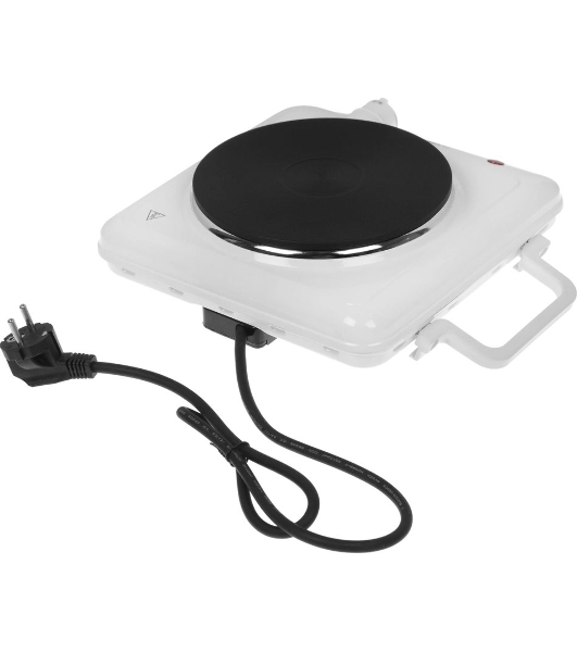 Плита настольная электрическая Clatronic EKP 3582 белый, 1.5 кВт, ТЭН, конфорки - 1, эмаль, поворотные переключатели