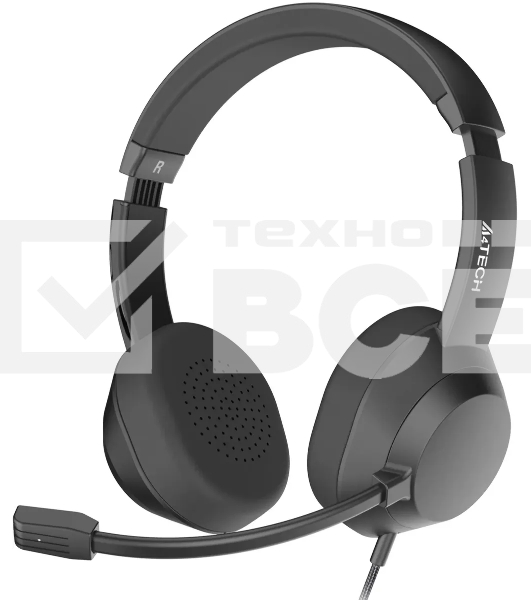 Гарнитура проводная с микрофоном A4Tech Fstyler FH150U черный 2м накладные USB оголовье (FH150U BLACK)