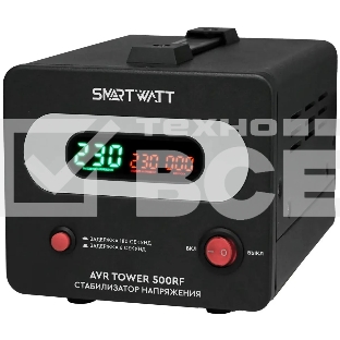 Напольный стабилизатор напряжения SMARTWATT AVR TOWER 500RF (140W - 260W, 500VA, 0.5 кВт, 50-60 Гц, розеток - 1, LED-дис