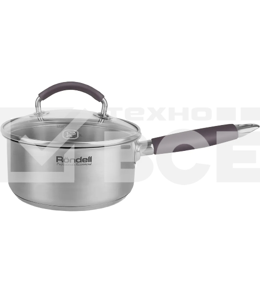 Ковш Rondell Akzent RDS-1386, 1.3 л, с крышкой, стальной