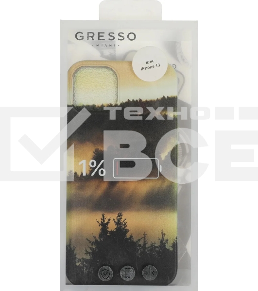 Чехол (клип-кейс) Gresso Meridian, для iPhone 13, черный/бежевый [gr17aaae8896]