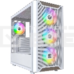 Компьютерный корпус Montech XR Wood белый без БП ATX 3x120мм 2xUSB3.0 audio bott PSU, фото 1