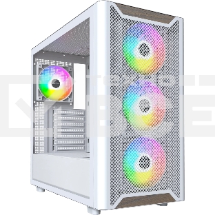 Компьютерный корпус Montech XR Wood белый без БП ATX 3x120мм 2xUSB3.0 audio bott PSU