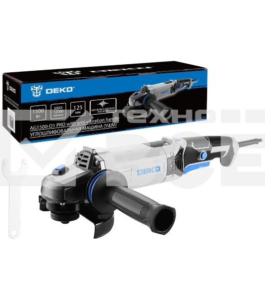 Угловая шлифовальная машина (УШМ) DEKO AG1500-D1 PRO, 125мм, 1500 Вт