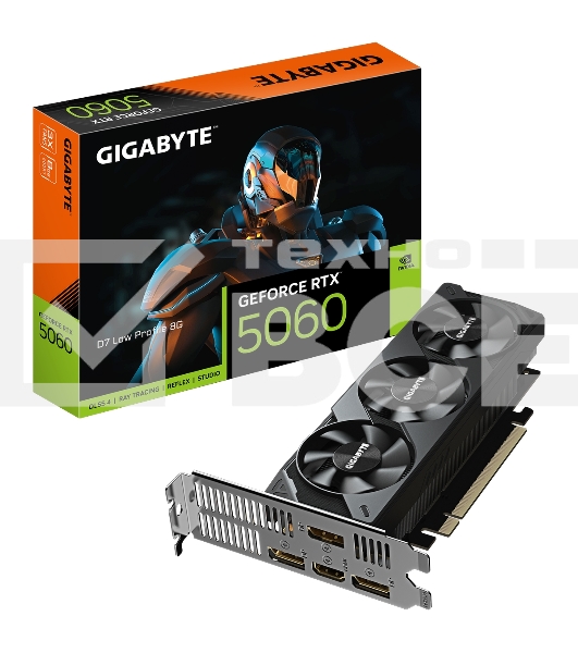 Видеокарта Gigabyte GV-N5060D7-8GL, NVIDIA GeForce RTX 5060, 8 ГБ GDDR7, 128 бит, PCI-e 5.0, 1xHDMI, 3xDP, 2497 МГц