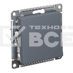 Кнопка нажимная сх.1, 10АХ, механизм SE AtlasDesign Грифель, фото 1