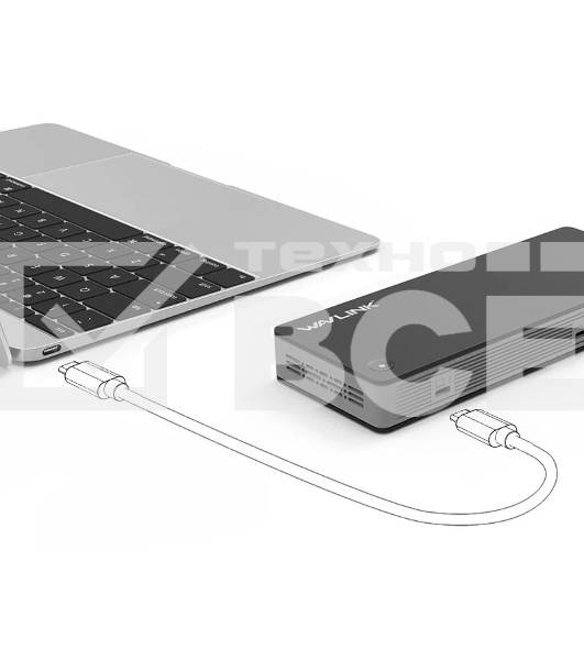 USB-концентратор Docking Station WAVLINK Thunderbolt 3/60W Power Delivery Include 20V/6.5A Power Adapter/4xUSB3.0/1xUSB-C/2xDP 4K 60HZ/2xDP to HDMI 4K 60Hz adapter/1xGigabit LAN/1xCombo Audio Jack