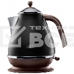 Чайник DeLonghi 2000Вт, 1,7л., 360*, скрыт. нагрев. элемент, металл/пластик, черный, KBOV 2001.BK, фото 1