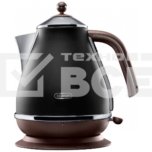 Чайник DeLonghi 2000Вт, 1,7л., 360*, скрыт. нагрев. элемент, металл/пластик, черный, KBOV 2001.BK
