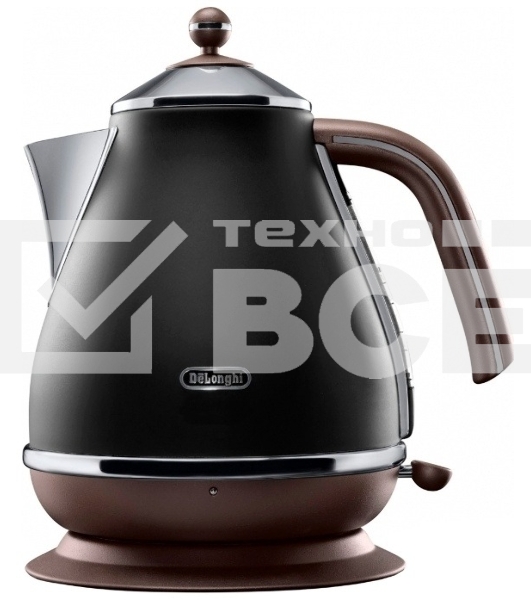 Чайник DeLonghi 2000Вт, 1,7л., 360*, скрыт. нагрев. элемент, металл/пластик, черный, KBOV 2001.BK