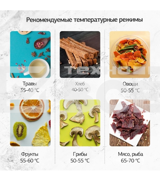 Сушка для фруктов и овощей Hyundai HYFD-P1801 18под. 700 Вт, черный