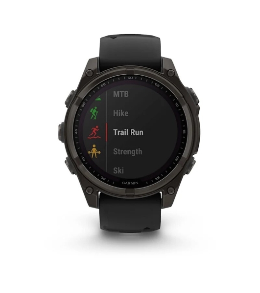 Смарт-часы Garmin Fenix 8 Solar Sapphire 47мм 1.3' корп.серый рем.черный (010-02906-11)