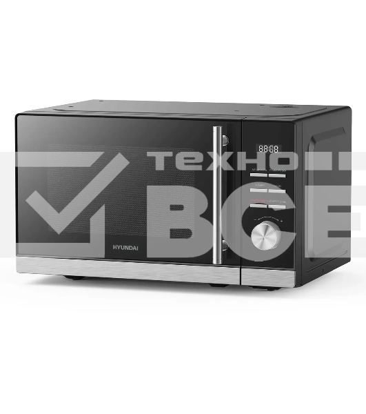 Микроволновая печь Hyundai HYM-D3005 черный/стальной, 20 л, 700 Вт, переключатели - кнопки/электронный поворотный механизм