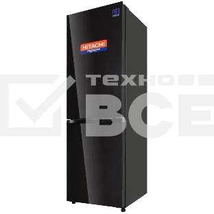 Холодильник Hitachi R-B410PUC6 BBK черный двухкамерный 215/105л морозилка снизу, No Frost
