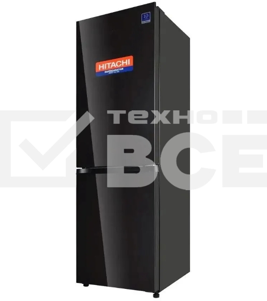 Холодильник Hitachi R-B410PUC6 BBK черный двухкамерный 215/105л морозилка снизу, No Frost