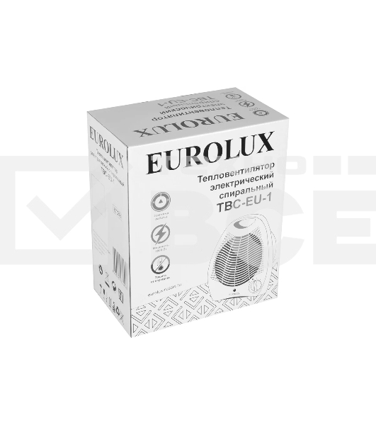 Тепловентилятор EUROLUX ТВС-EU-1, белый, 1800 Вт, 22 м2, термостат, 3 режима 67/2/8