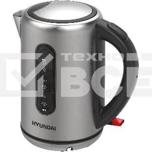 Чайник электрический Hyundai HYK-S9909 1.7л. 2200Вт серебристый матовый/черный корпус: металл