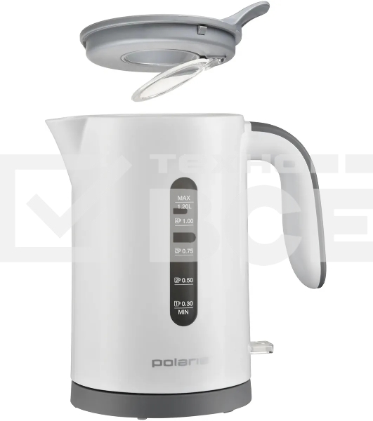 Чайник электрический Polaris PWK 1220C Water Way Pro 1.2л. 2200Вт белый корпус: пластик (PWK 1220C)
