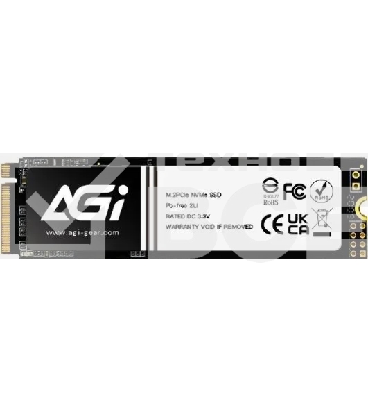 Накопитель SSD AGI AI198, 256Gb, PCIe 3.0 x4, M.2 2280, NVMe, R/W 1950/1200