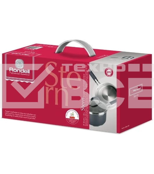 Ковш Rondell Stern RDS-008, 1.9л, с крышкой 16см, серый