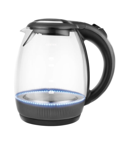 Чайник электрический Centek CT-0008 стекло, 2200 Вт, 1.7 л