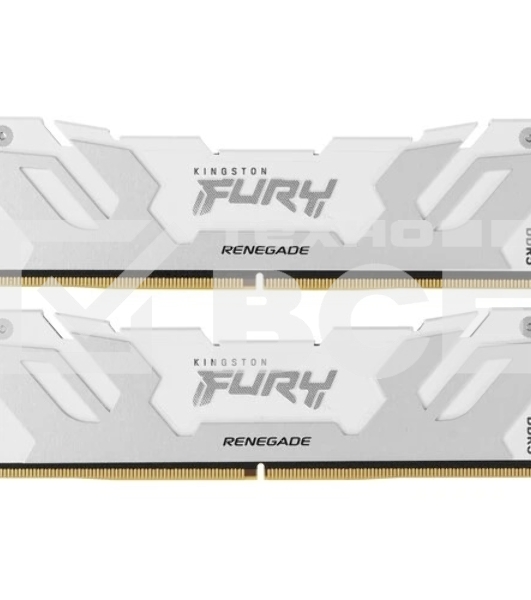 Оперативная память Kingston Fury Renegade, DDR5, 32GB (2x16GB), 7600MHz, CL38, DIMM, с радиаторами, белый/серебристый