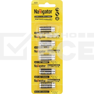 Элемент питания алкалиновый Navigator A23 61 464 NBT-NE-A23-BP5 для пультов сигнализаций (блист.5шт)