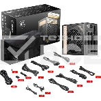 Блок питания MSI MEG Ai1300P (306-7ZP4A11-CE0), 1300Вт, 80 PLUS Platinum, 120мм, модульный, черный / золотой, фото3