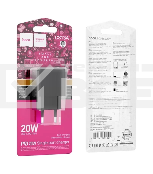 Сетевое зарядное устройство HOCO (6942007603805) CS13A 1USB 3.0A PD 20W
