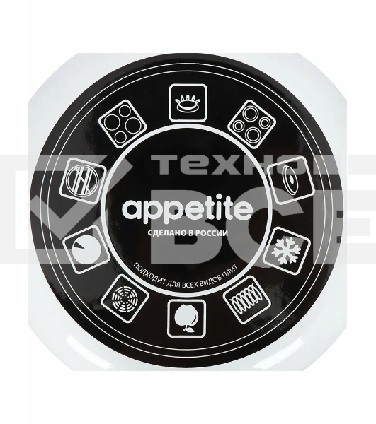 Кастрюля Appetite 1RD201М Париж с крышкой, эмалированная сталь, цилиндрическая 4 л