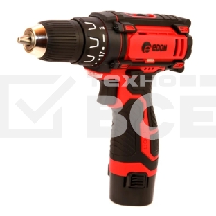 Дрель-шуруповерт Edon AD-12А, Аккумуляторная, 12В, 2 АКБ, Кейс