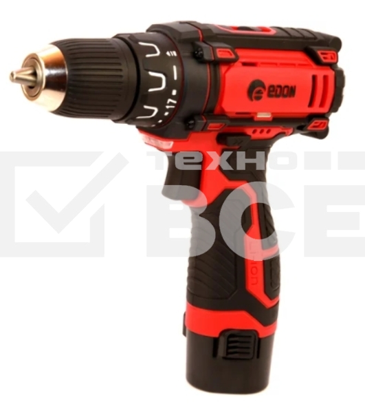 Дрель-шуруповерт Edon AD-12А, Аккумуляторная, 12В, 2 АКБ, Кейс
