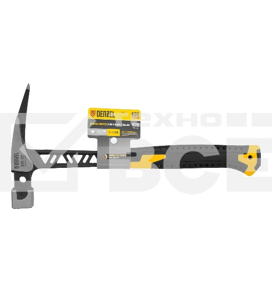 Молоток кровельщика Denzel 600 г, цельнокованый, боек с магнитом, двухкомп. обрезин. рук-ка