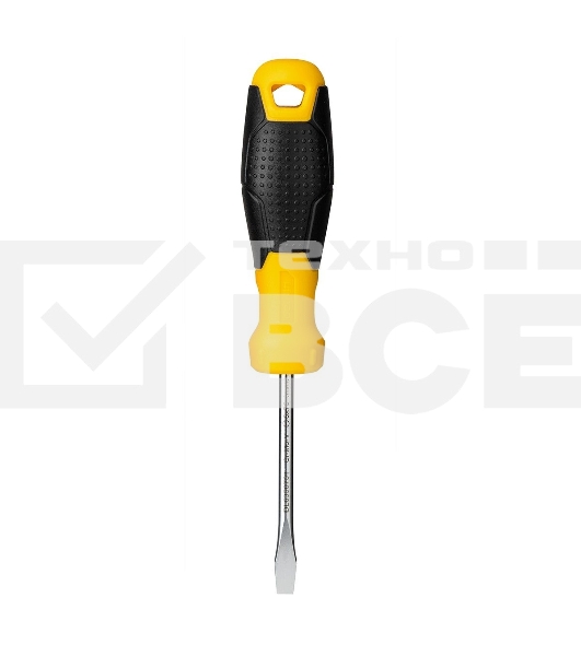 Отвертка шлицевая Deli DL6350751 5х75мм Материал: CR-V. Двухкомпонентная ручка. Хромированная