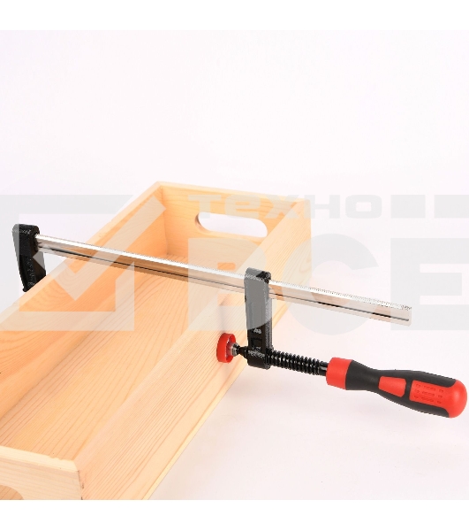 Струбцина F-образная усиленная Deli DL111280Z 800x120 мм, макс. усилие зажима 3500N, резьба 16мм