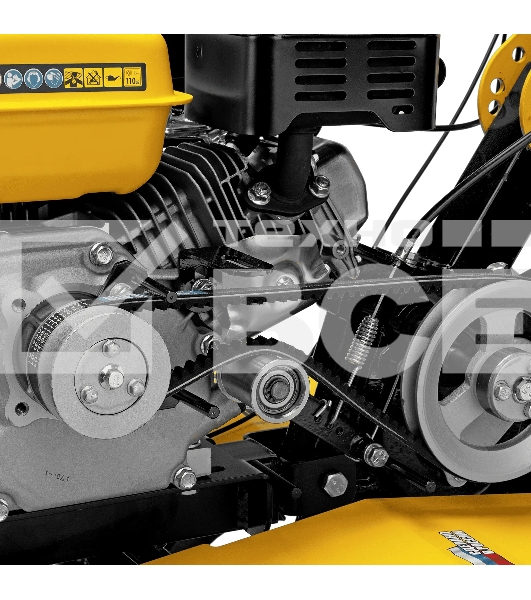 Мотоблок Denzel DPT-270SB, 7 л.с., ремен.сцеп, фрез 3х4, ШОМ, без колес, передачи 2В/1Н