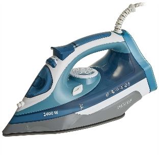 Утюг Delta LUX DL-712 белый с серо-голубым, 2400 Вт, 30 г/мин, 150 г/мин, 350 мл