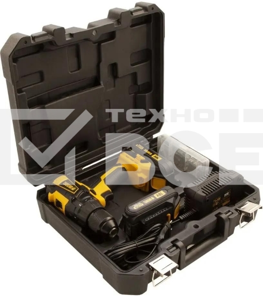 Дрель-шуруповерт аккумуляторная Denzel BLDL-IB-18-02, 18В, 2 АКБ, Кейс