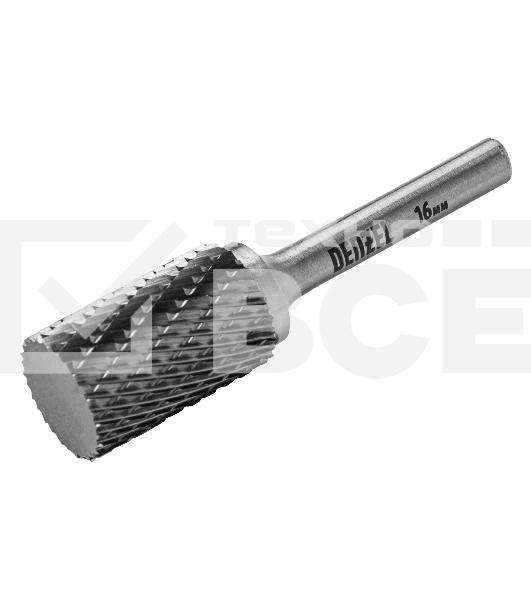 Борфреза по металлу Denzel твердосплавная, цилиндрическая, тип-А, 16 мм