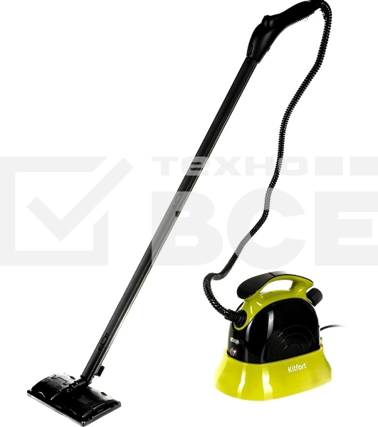 Пароочиститель напольный Kitfort КТ-9102-2 черный/салатовый